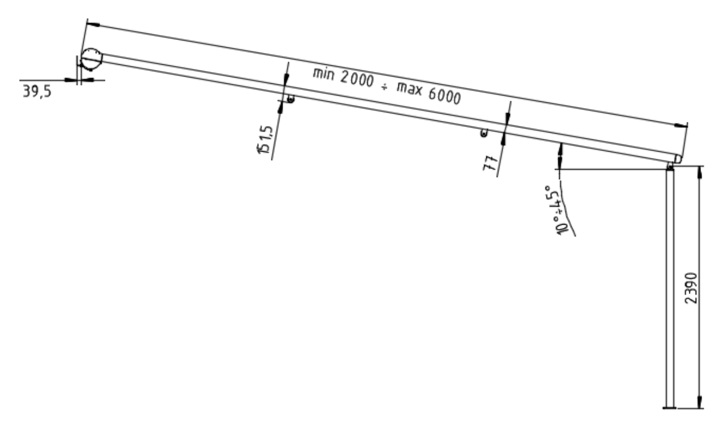 Pergola ZIIIP multimodul montat pe perete