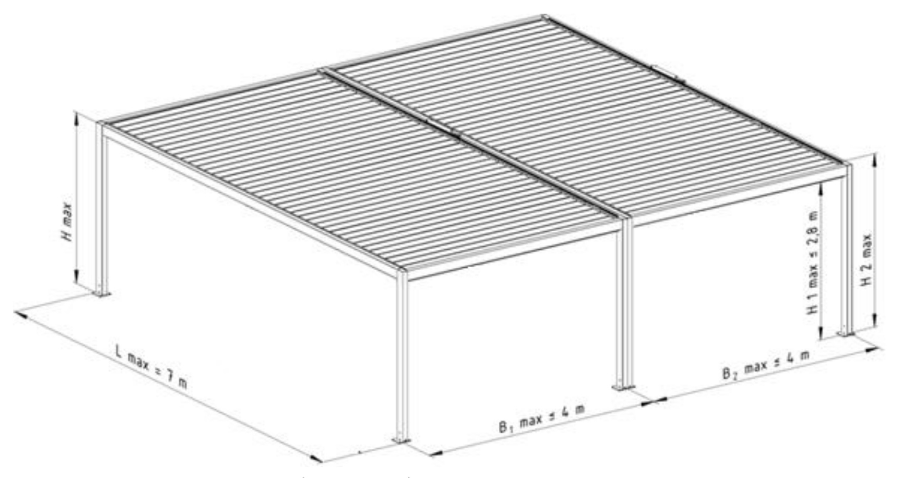 Pergola SB400 autoportanta multimodul