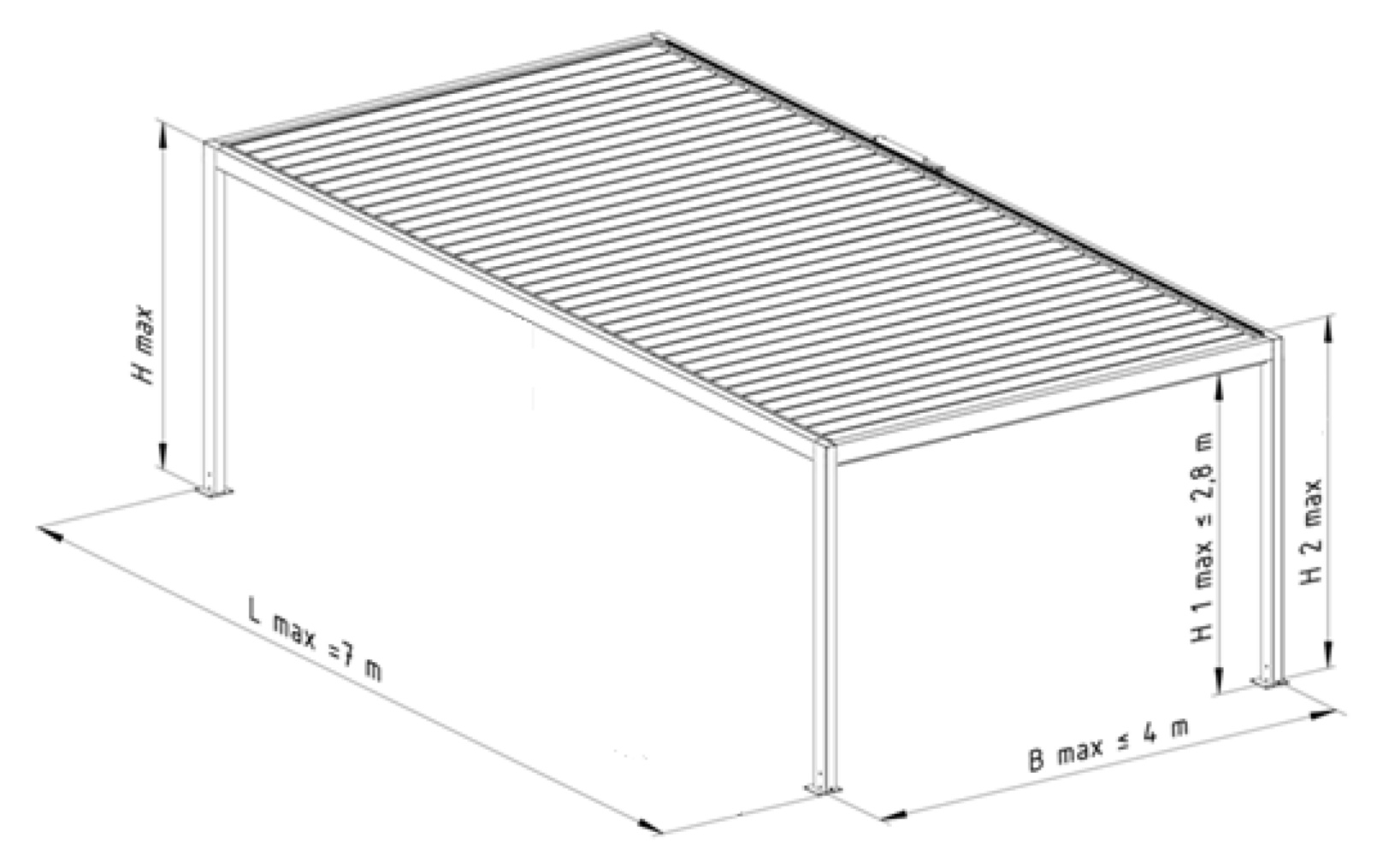 Pergola SB400 de sine stătătoare cu un singur modul