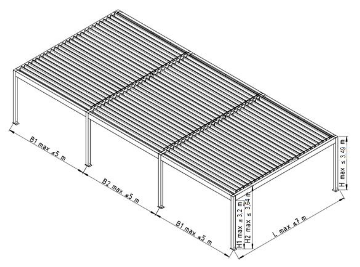Pergola SB500 de sine stătătoare multimodul