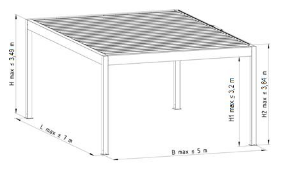 Pergola SB500 de sine stătătoare cu un singur modul