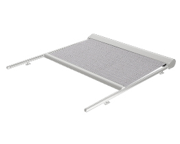 Copertină de grădină argintie cu material textil pentru plasă