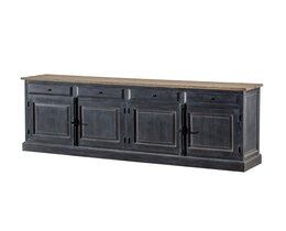Comodă 240x48x94 negru vechi și natural
