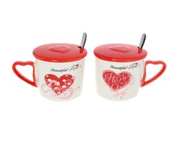 Set căni Love Frumoasă cu capac 350ml