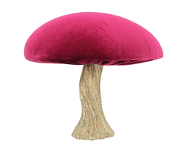 Ciupercă de catifea Dekoracja 17 cm rubin