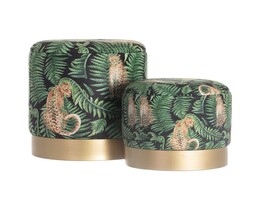 Set pufuri Wild Cat auriu-2 buc