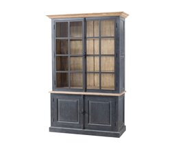 Bufet Gordes 110x46x230 negru vechi și natural