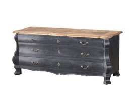 Comodă Lawrence 160x50x85 negru vechi și natural