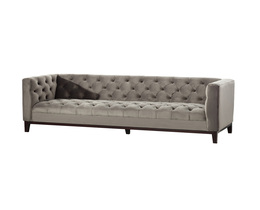 Canapea Velvet Elite gri cu 3 locuri