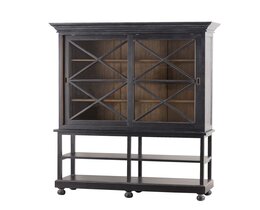 Bufet Rimir 160x50x220 negru vechi și natural