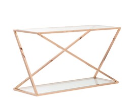 Masă consolă Vertigo auriu roz 120x40x80cm