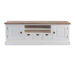 Comodă TV Brighton 150x40x65cm alb și natural