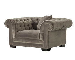 Fotoliu Chesterfield Classic Velvet Gri 118x96x77cm