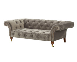 Canapea Chesterfield Glamour Velvet Grey cu 2 locuri