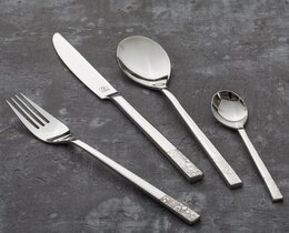 Tacâmuri Fiori Platinum pentru 6 persoane, 24 de piese