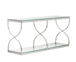 Masă consolă Dubai argintie 140x40x80
