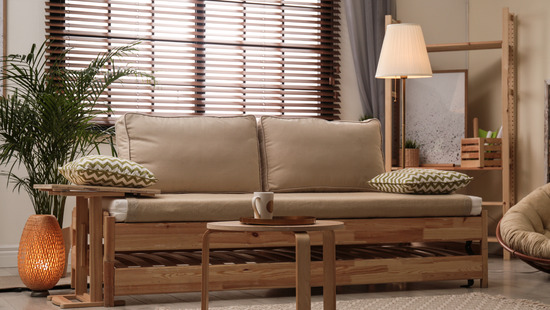 
										Jaluzele din lemn cu benzi
																						