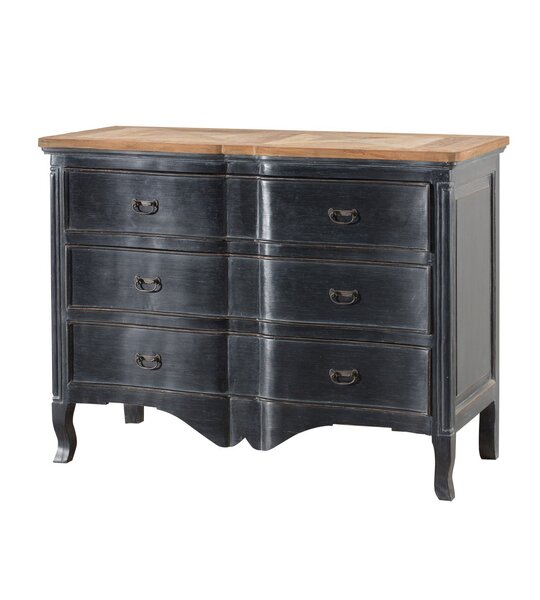 Chest of drawers Tulon 130x55x90 old black & natural